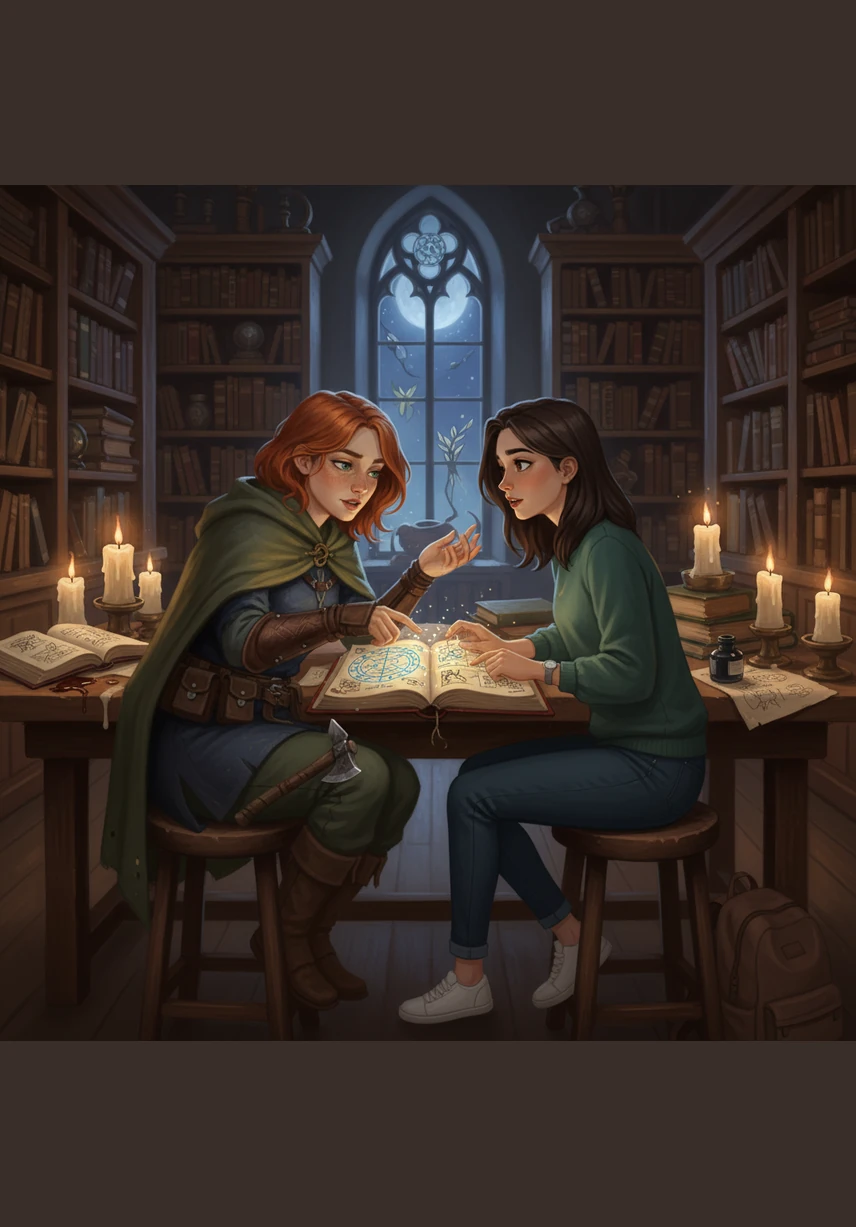 Days later, the two are huddled over a shared notebook as Josie explains a difficult concept with startling clarity and ease. Aubrey watches in awe, realizing that Josie’s mind works faster than anyone she has ever met, even if she doesn't try to show it off.