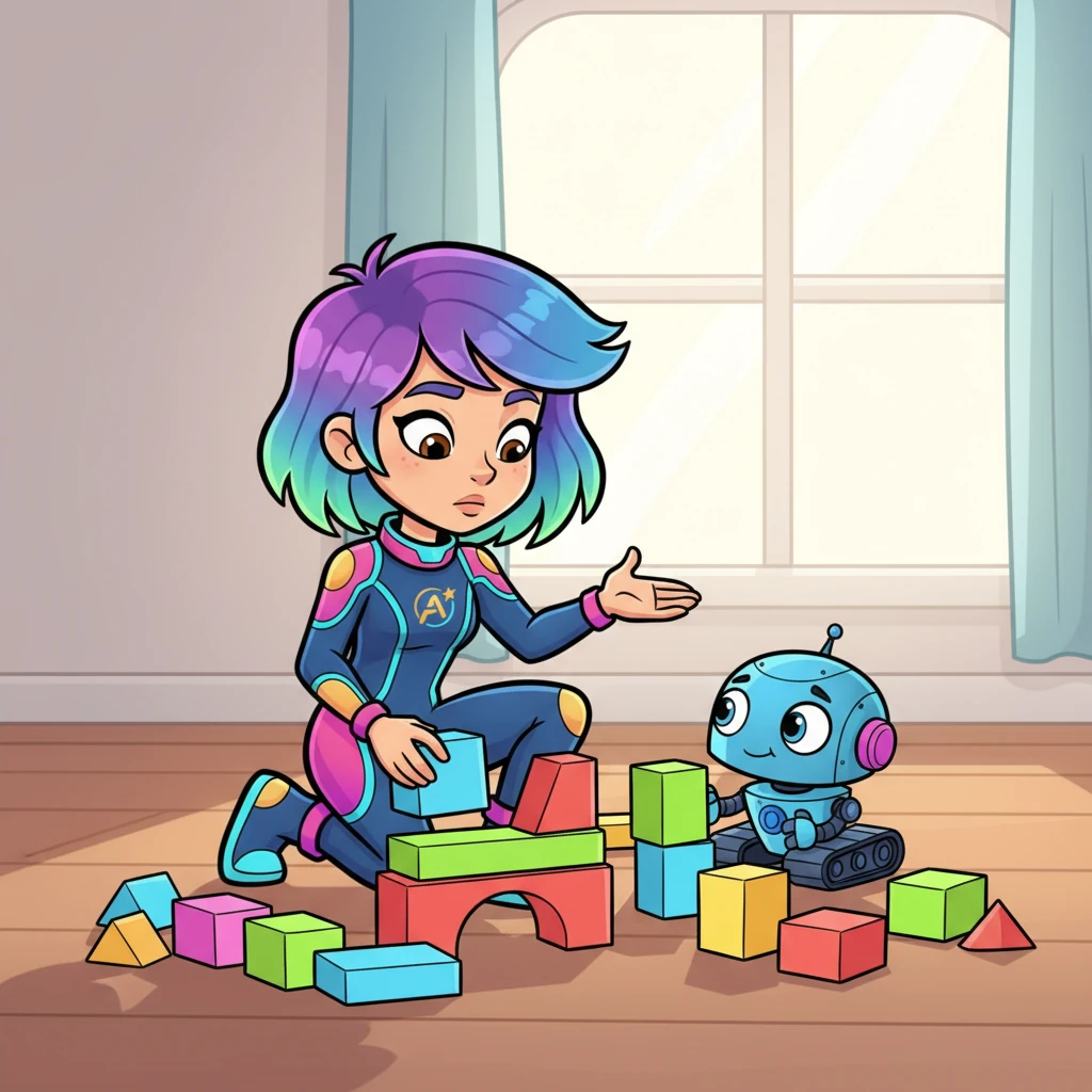Lexi believed in building things that were clear, fair, and lasted a very long time. She carefully sorted colorful blocks, making sure each one fit perfectly and stood strong. Her robot friend, Bolt, watched as Lexi explained the importance of a good, honest foundation for every amazing idea.