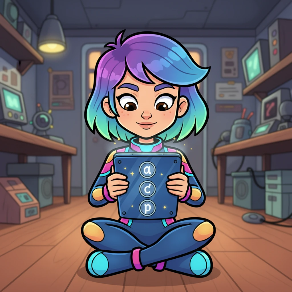 For her latest invention, a communication device, Lexi chose a deep, calming blue with tiny golden accents. The buttons were clear and easy to read, like the best storybook letters. It felt special and important, not flashy.