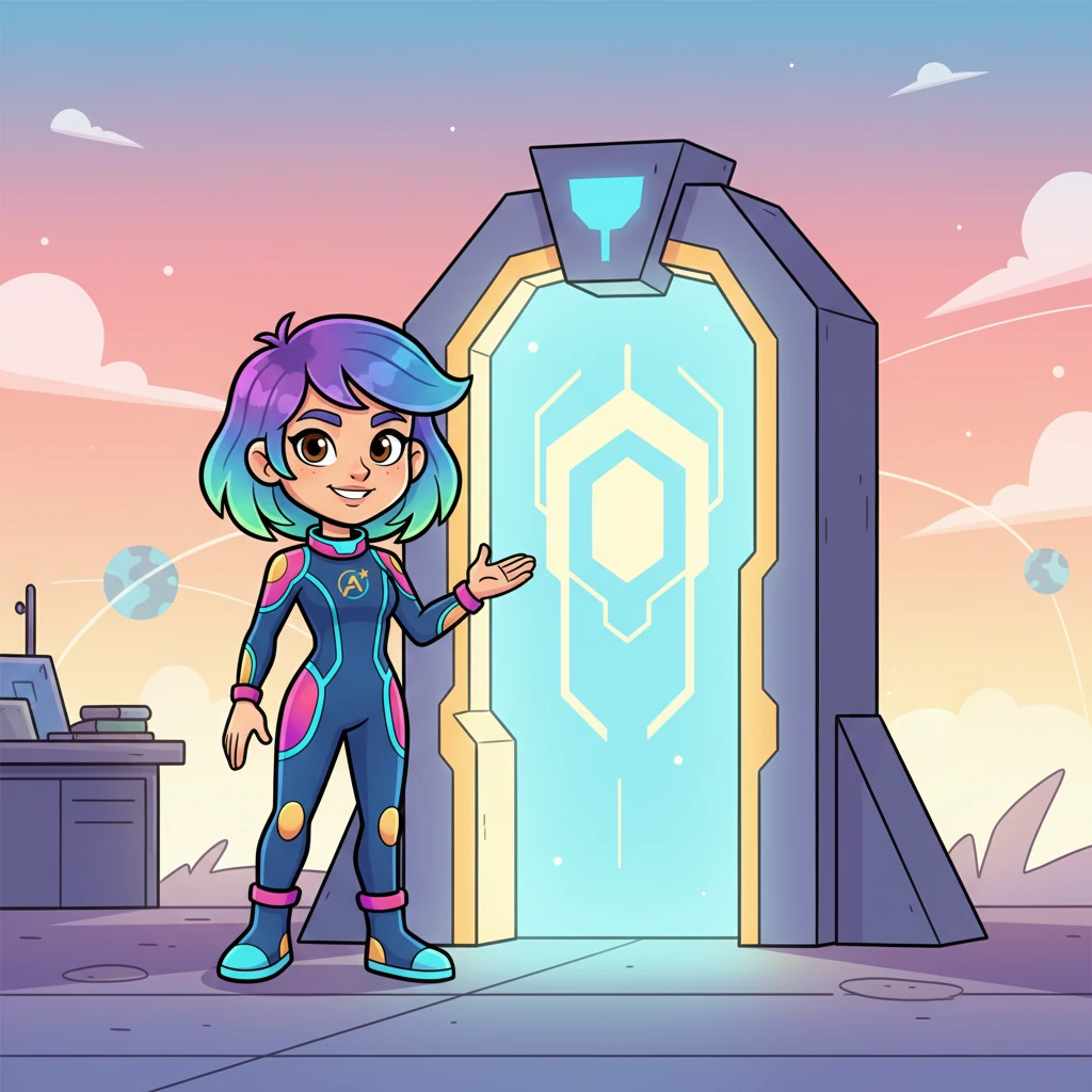 Lexi stood beside her finished project: a magnificent, glowing gateway that softly hummed with energy. It wasn't loud or flashy, but everyone knew it was incredibly smart and powerful, built to connect the whole world with quiet strength and lasting brilliance.