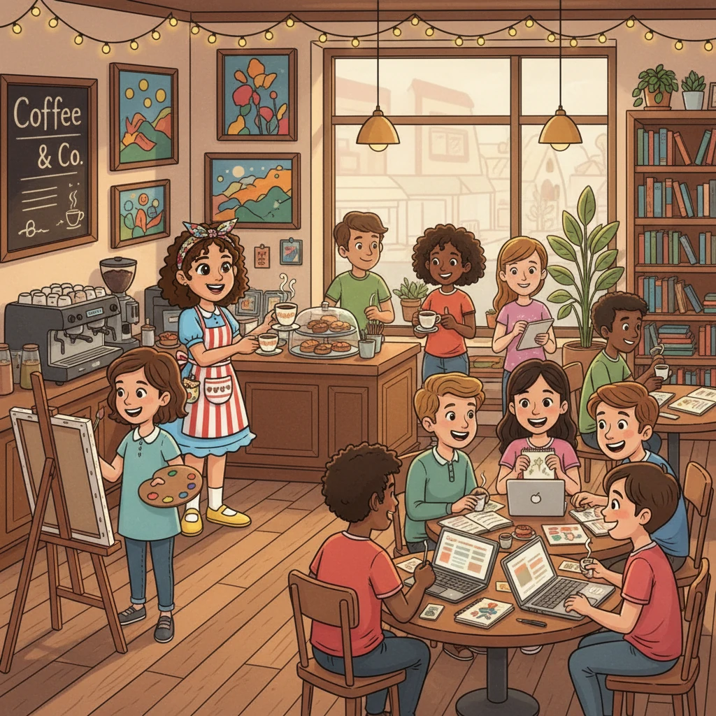 Con el tiempo, Coffee & Co. se convirtió en el punto de encuentro de artistas, estudiantes y soñadores. La cafetería vibraba con la energía de la creatividad y la amistad. Cada día, nuevas historias se sumaban a la colección.