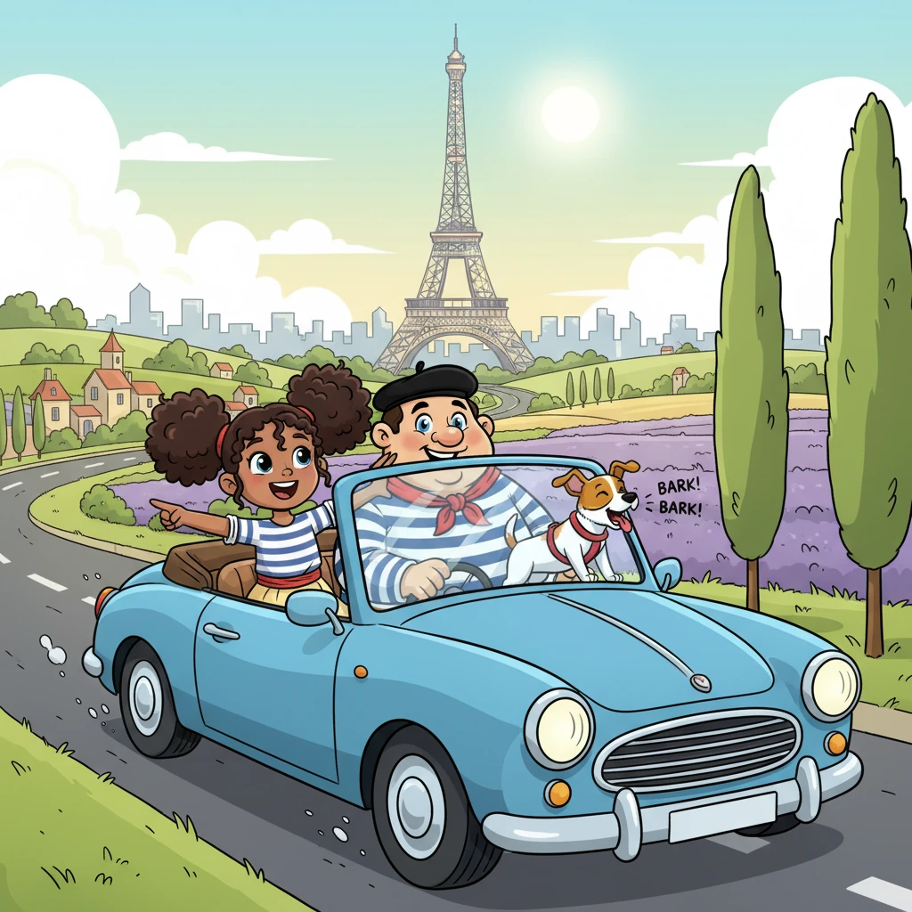 Meanwhile, Jacques and Martine set off on their own adventure, a road trip to Paris. Their tiny Jack Russell, Pip, eagerly poked his head out the car window, barking at every passing landmark as they drove towards the glittering City of Lights, leaving the mountain squabbles behind.
