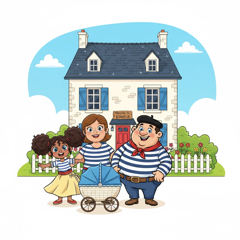 But from the ashes rose hope! The resilient family stood proudly outside their brand-new, magnificent Breton-style home, sparkling white and even more beautiful than before. Smiles beamed across every face, a testament to their enduring love and the unbreakable spirit of the family.