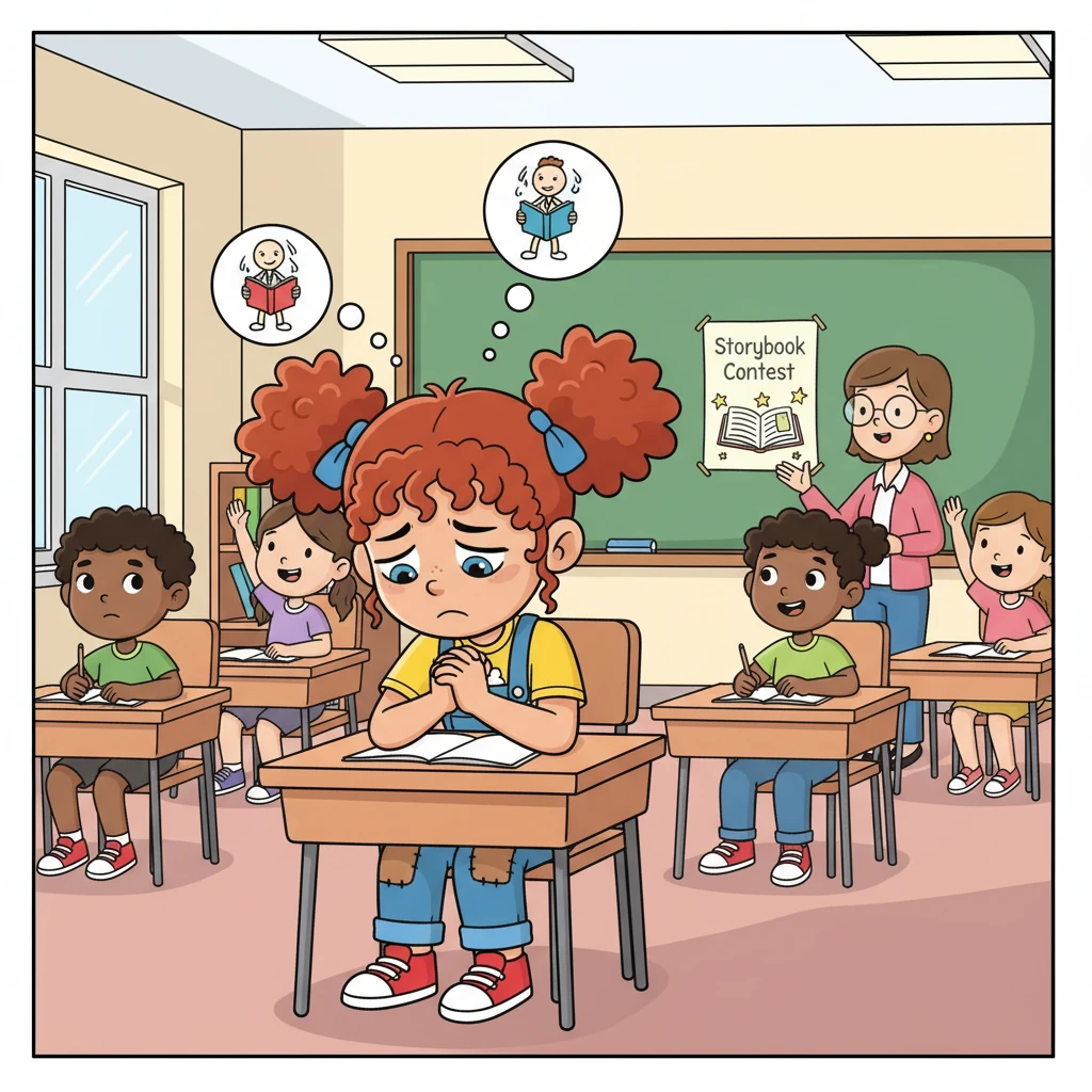Lily, a girl with a heart full of stories, but a voice that often trembled, sat in her classroom. Her teacher announced the school's storybook reading contest, and a wave of nervousness washed over her. She desperately wanted to participate, but the thought of speaking in front of everyone filled her with dread.