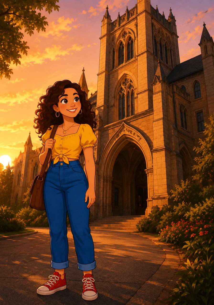 Under the warm glow of a summer sunset, Carla stood before the grand, gothic arches of Mystic Falls Hospital, her heart racing with excitement. It was her very first day as a documentation intern, a world away from her painful past but filled with the promise of ancient secrets and new beginnings.