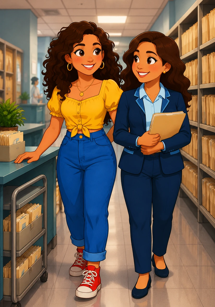 One year later, the magical duo was reunited when Carla returned to the hospital admission wing, no longer just a hesitant intern but a confident, brilliant professional. The air was thick with nostalgia and joy as they shared a knowing look, ready to conquer another summer together among the rows of mysterious files.
