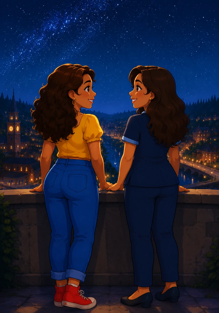 Under a canopy of brilliant summer stars, Carla and Nieves stood side by side, looking out at the town of Mystic Falls with bright futures ahead. Bound by a special connection that defied time, they knew that no matter where the archives of life took them, their laughter and friendship would remain immortal.
