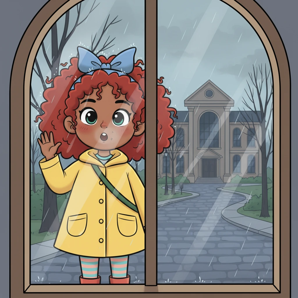 Lily, a girl with bright, inquisitive eyes and a mop of curly red hair, peered out her window. Rain tapped a steady rhythm against the glass on this gloomy Tuesday afternoon. Most kids her age would be playing indoors, but Lily felt a strong pull towards the old library at the end of Maple Ridge's quietest street. It stood like a forgotten friend, its tall windows usually reflecting the sky, but today, they looked like sleepy eyes. "Today's the day," she whispered, grabbing her bright yellow raincoat and a sense of growing excitement.