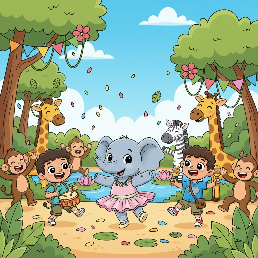 From that day on, every year the jungle celebrated 'Elephant Appreciation Day' with songs and dances. It was a day to remember Ella and her friends, whose big hearts brought water and joy back to their home.