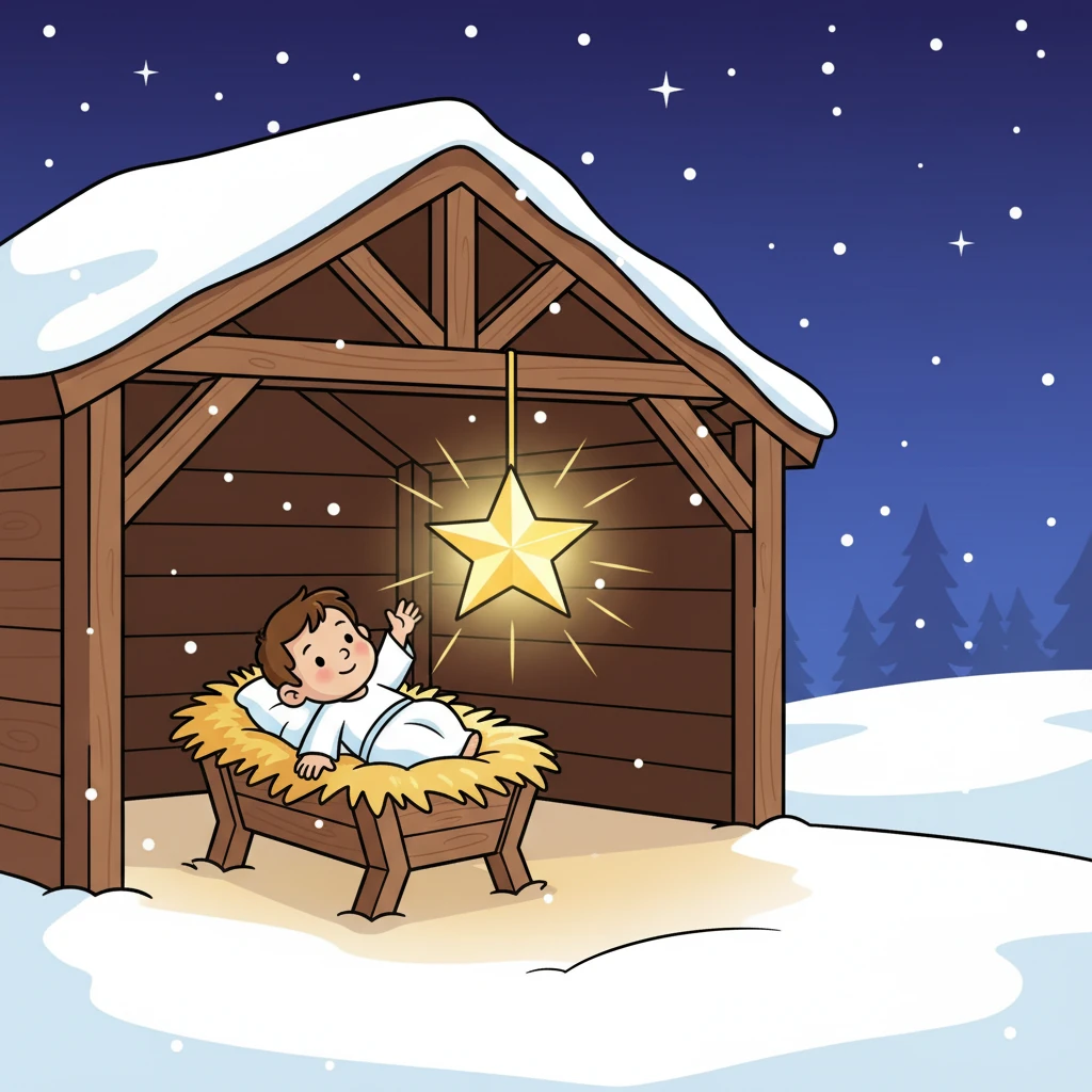 On a quiet winter night long, long ago, the world seemed to be waiting for something magical. Snowflakes drifted through the air, and the stars sparkled brighter than ever.