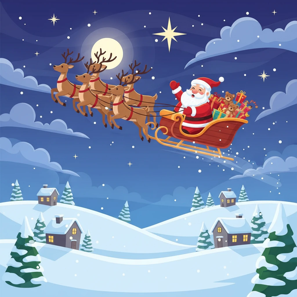 Some people told stories of Santa Claus, a joyful man who traveled on a magical sleigh to bring gifts to children who were kind all year long.