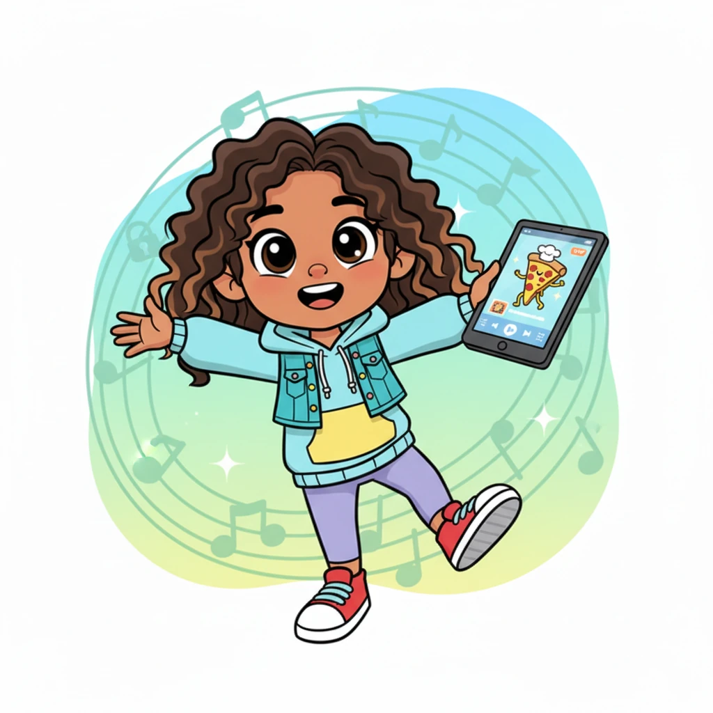 Melody enjoyed her "Free Fun" pass, dancing to many tunes and downloading a few free songs, but sometimes a playful ad for a dancing pizza slice would pop up. A little lock icon twinkled on some super-special songs, reminding her of the VIP treasures. She still had fun, but a tiny bit of curiosity sparked.