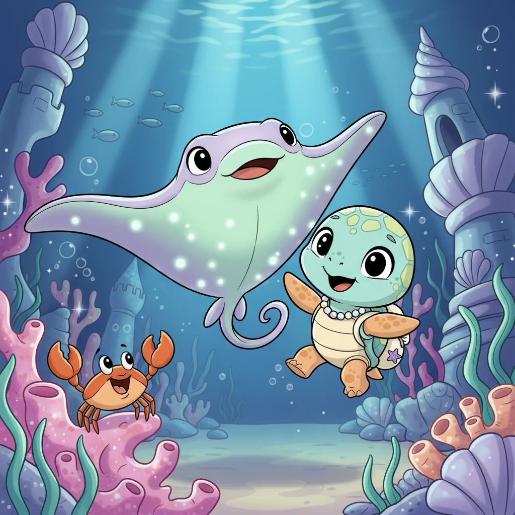 Shelly ventured inside, feeling a sense of belonging amidst the joyful marine life. She twirled with a graceful manta ray and shared a laugh with a tiny crab. The underwater castle was a place of pure magic and kindness.