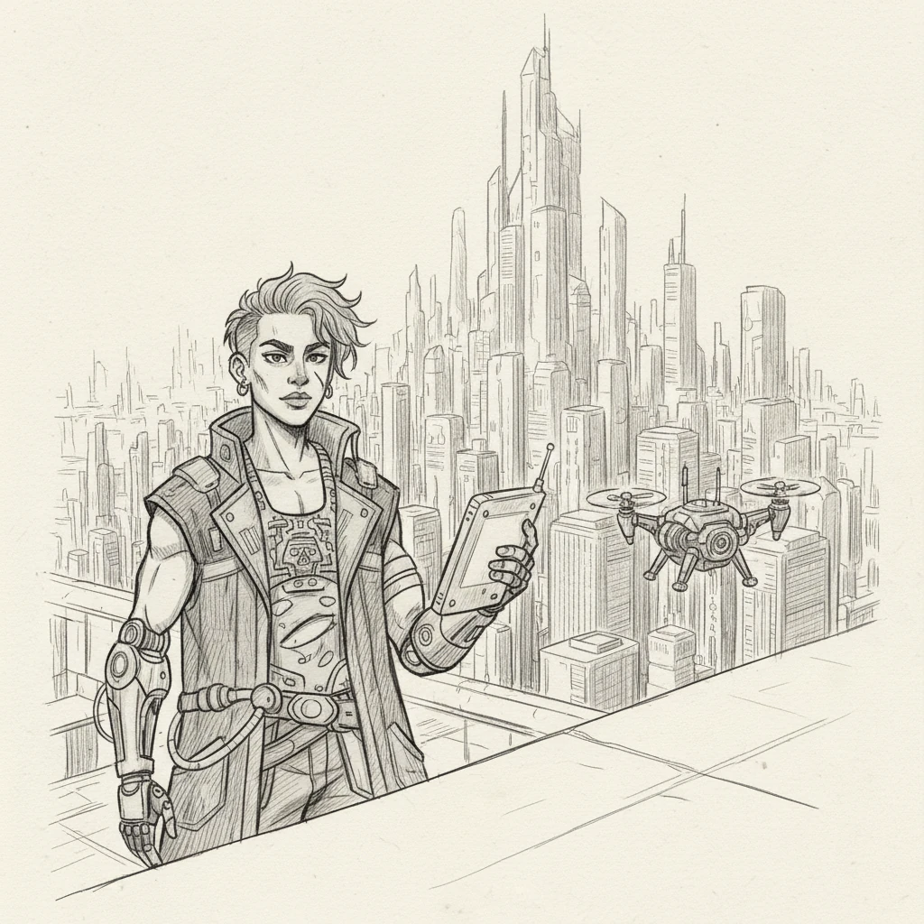 Kael emerge del subsuelo, los primeros rayos de un amanecer artificial acariciando su rostro. Mira la ciudad de nuevo, no con desesperación, sino con una tranquila determinación. El dron, ahora un símbolo de esperanza, flota silenciosamente a su lado, listo para el largo viaje hacia un futuro diferente.