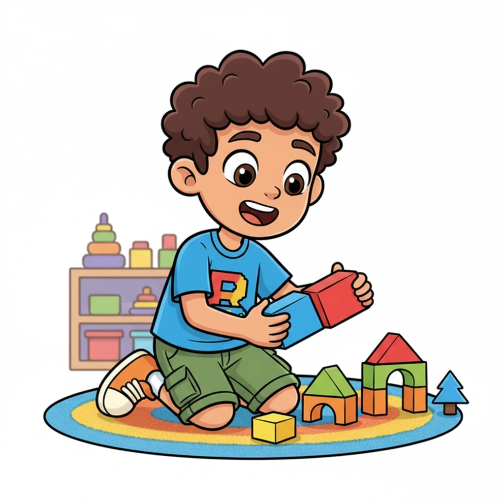 Con curiosidad, Leo aprendió a unir ese bloque con otros, creando formas sencillas. Primero hizo un pequeño cuadrado, luego una casita y un árbol diminuto. Cada conexión era un descubrimiento, y su alegría crecía con cada nueva pieza.