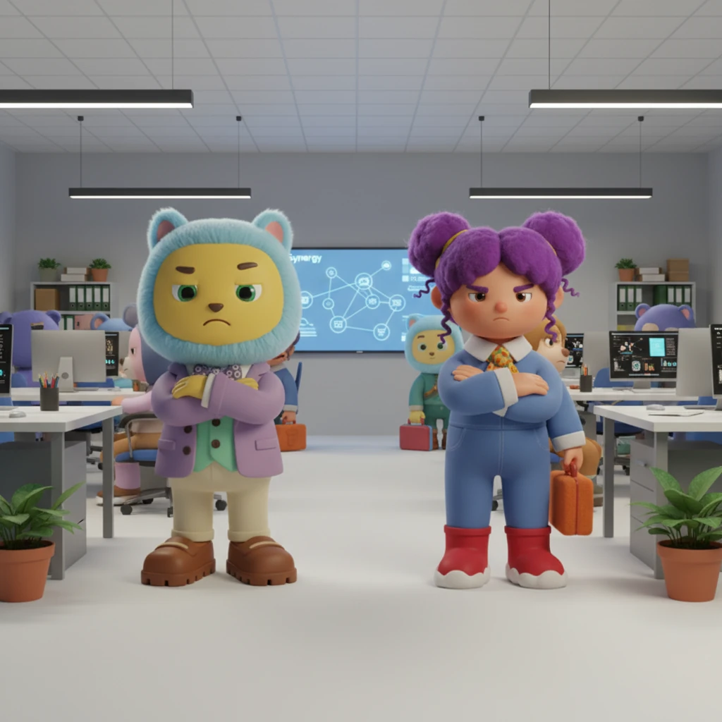 A crucial project, codenamed 'Synergy,' was stalled. Keith's development team and Haley's client relations department were locked in a silent battle over shared resources, each believing the other was causing the delays. The air in the office crackled with unspoken grievances.