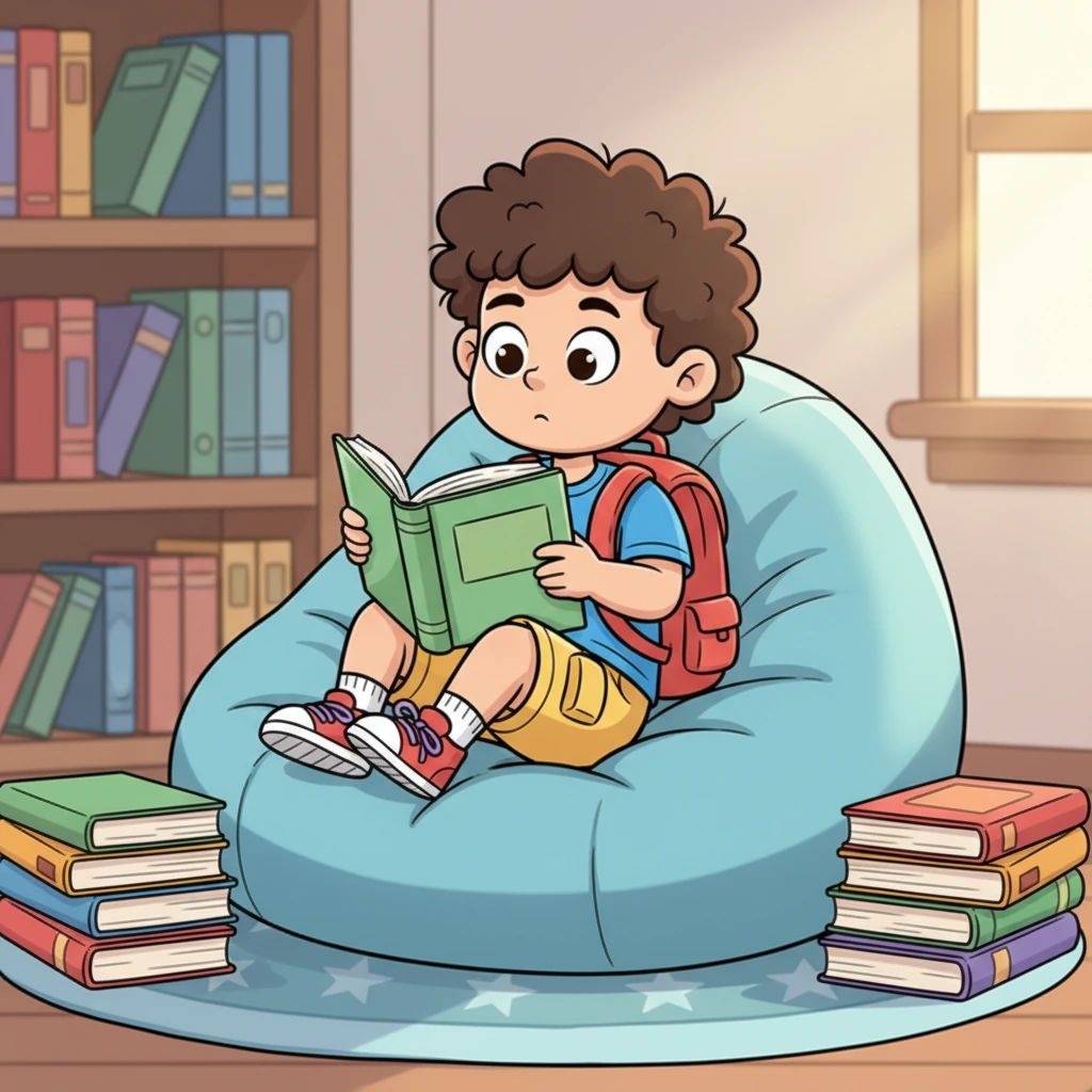 Gradually, Sabir's confidence blossoms. He is now often seen curled up with a book, completely engrossed in the stories. His eyes sparkle with curiosity, and he no longer puts his books down, eager to explore new adventures.