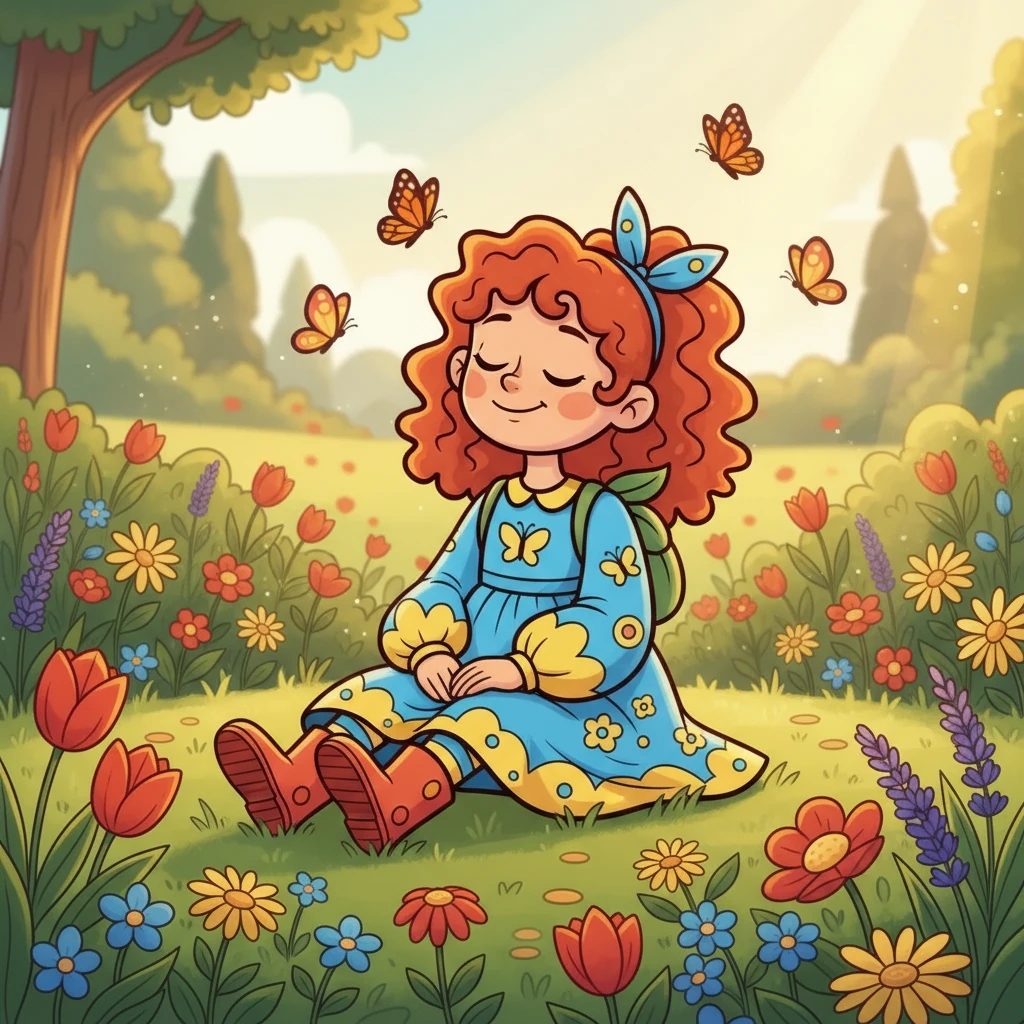 No dia seguinte, Luna foi ao jardim, mas em vez de tentar pegar as borboletas, ela apenas sentou-se quieta, observando e respirando fundo. Ela sorriu para as flores e para o sol. Então, algo mágico aconteceu.