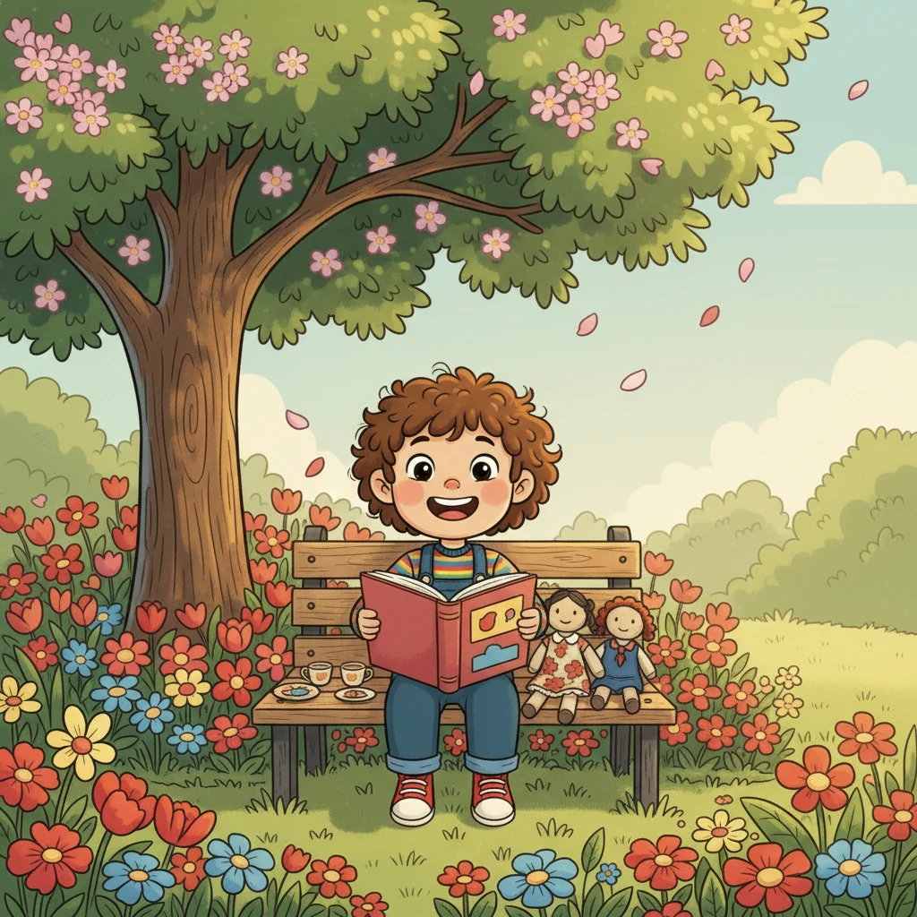 Bennie found its perfect new home nestled among Lila's blooming flowers, under the shade of a blossoming tree. It became a cozy spot for Lila to read her favorite books and host tiny tea parties for her dolls.