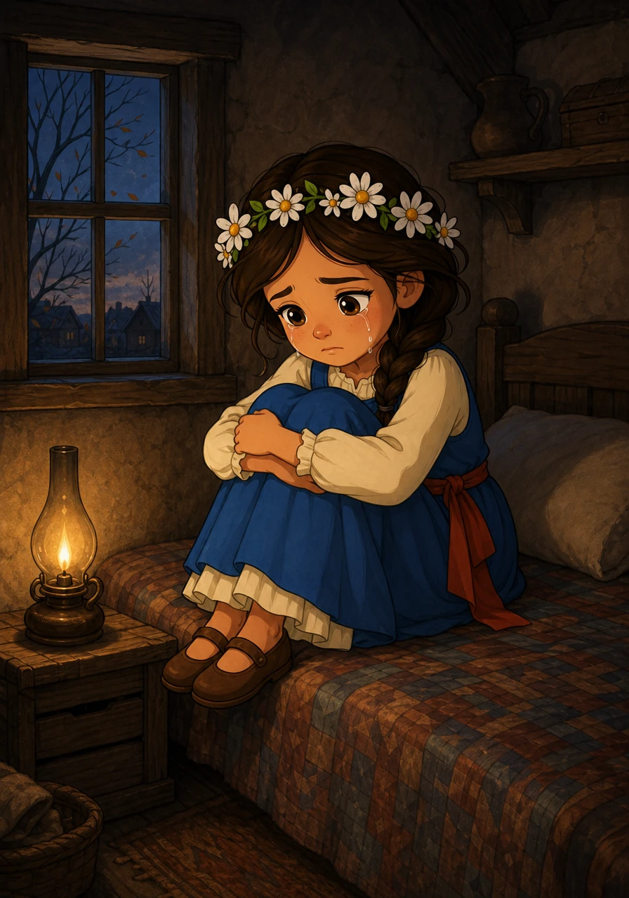 Malheureusement, un soir d'automne, les anciens du village découvrirent le secret de Lila et se mirent en colère par peur de l'inconnu. Ils lui interdirent de retourner près du mur, prétendant que les gens d'en bas étaient bien trop différents d'eux. Triste et isolée dans sa chambre, Lila pleura en pensant à son ami qui l'attendait dans le froid.