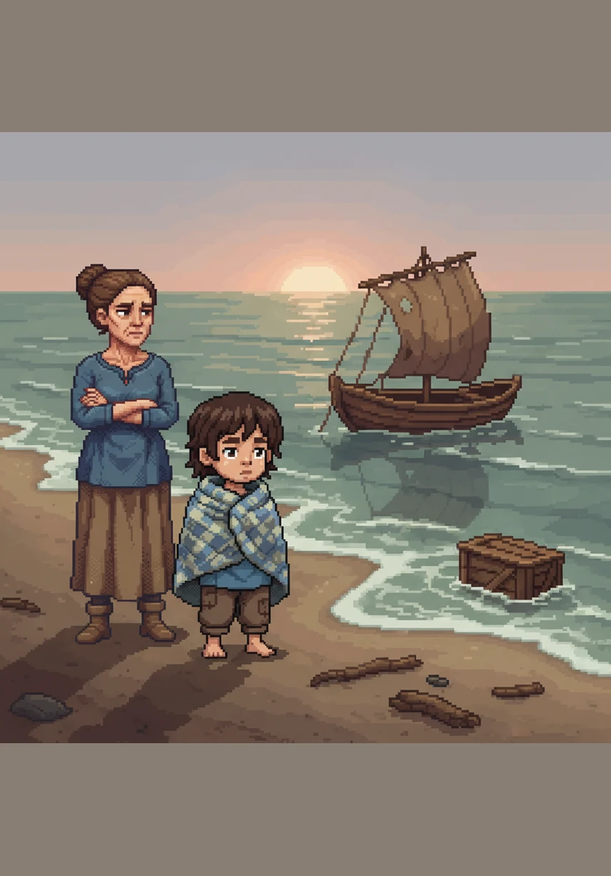 While the other children play in the surf, Tanggang is tasked with mending heavy nets under his mother’s watchful, unyielding gaze. He looks longingly at the horizon, wondering if there is more to life than the endless cycle of chores and silence.