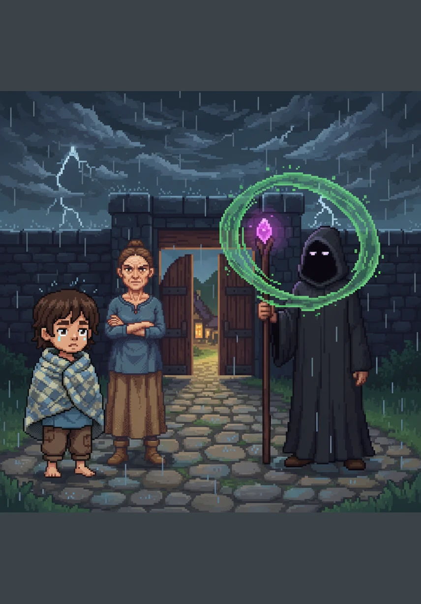 As the storm rages, Tanggang leads his mother and the neighbors to the safety of the cliffs, guiding them through the dark. His mother watches him in awe, seeing a strength in her son she had never acknowledged before.