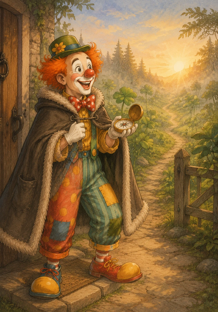 The map pointed toward the mysterious Whispering Woods, promising a wonderful treasure hidden beneath a patch of giant four-leaf clovers. Clara put on her warm winter cloak, grabbed her trusty compass, and stepped outside into the crisp morning air.