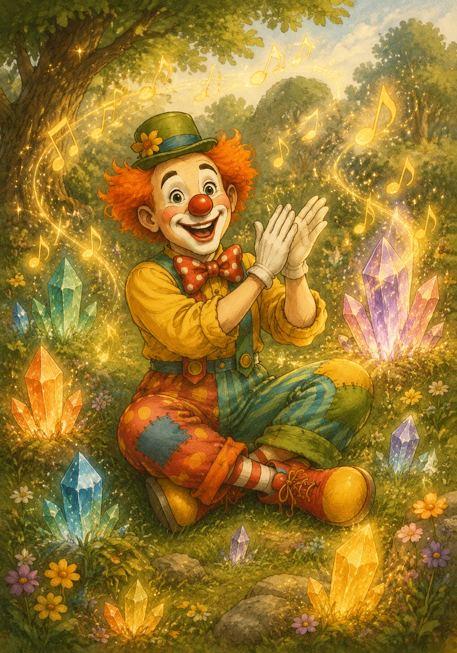 Clara smiled happily, realizing that the true treasure was the wonderful phonics adventure she had experienced all day long. She sat comfortably in the green grass, clapping her hands to the music of the crystals, celebrating her clever and successful journey.