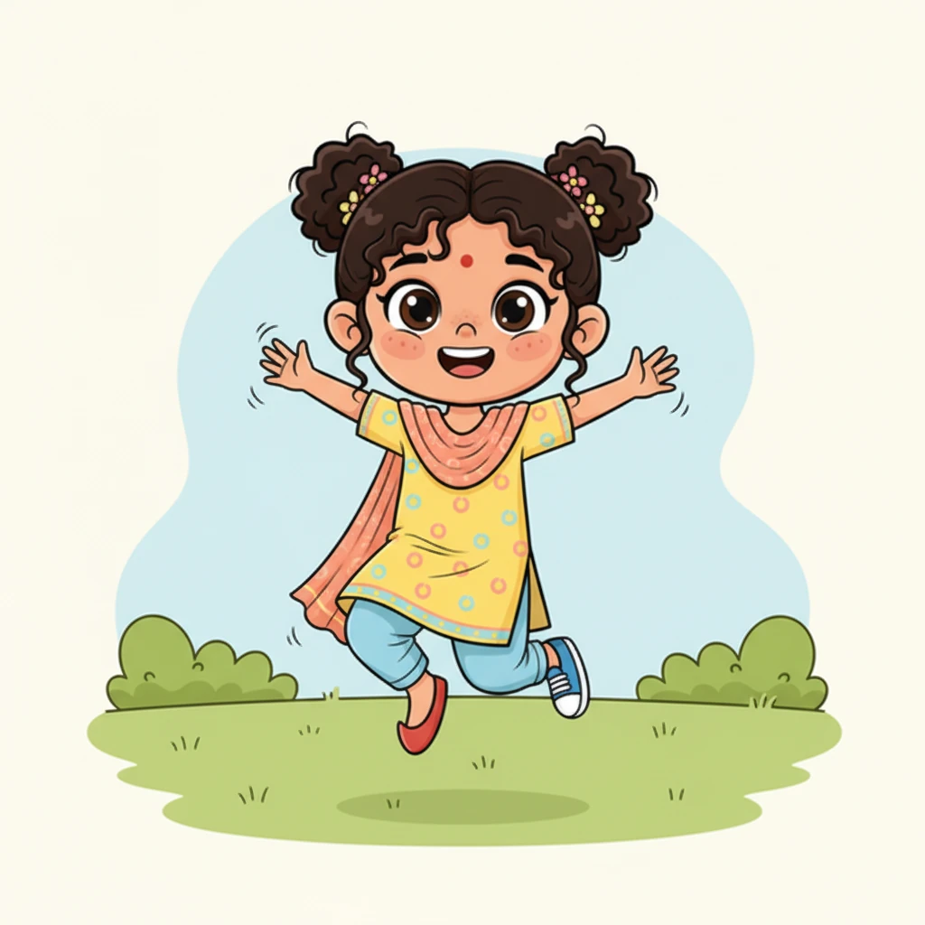 അവൾ വേഗം ഷൂസുകൾ കാലിലിട്ടു. രണ്ട് ഷൂസും ഒരുമിച്ച് കിട്ടിയപ്പോൾ അവൾക്ക് അതിയായ സന്തോഷം തോന്നി. അവൾ സന്തോഷത്തോടെ തുള്ളിച്ചാടാനും നൃത്തം ചെയ്യാനും തുടങ്ങി.