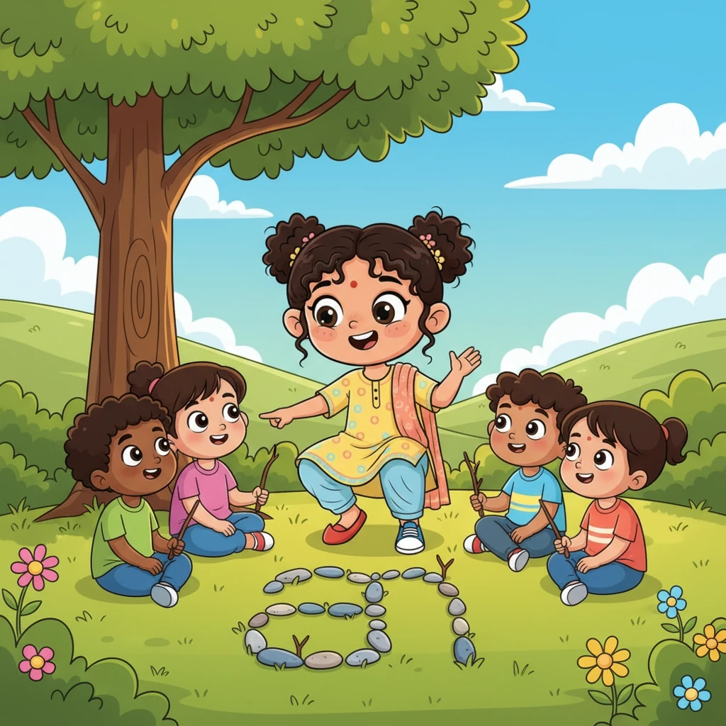 ഗുഡി മോളൂട്ടി, ഇപ്പോൾ 'രണ്ട് ഷൂസ് മോളൂട്ടി' എന്നറിയപ്പെട്ടു, അവളുടെ സന്തോഷം മറ്റുള്ളവരുമായി പങ്കിടാൻ തുടങ്ങി. അവൾ ചെറിയ കുട്ടികളെ കല്ലുകളും കമ്പുകളും ഉപയോഗിച്ച് അക്ഷരങ്ങൾ പഠിപ്പിച്ചു.