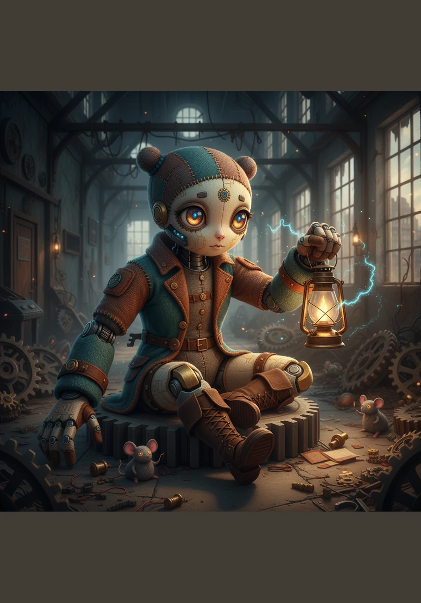 Clara follows the trail of violet light into the skeletal remains of an old factory, confronting Julian as he stands beside the shimmering, spectral form of Elara.