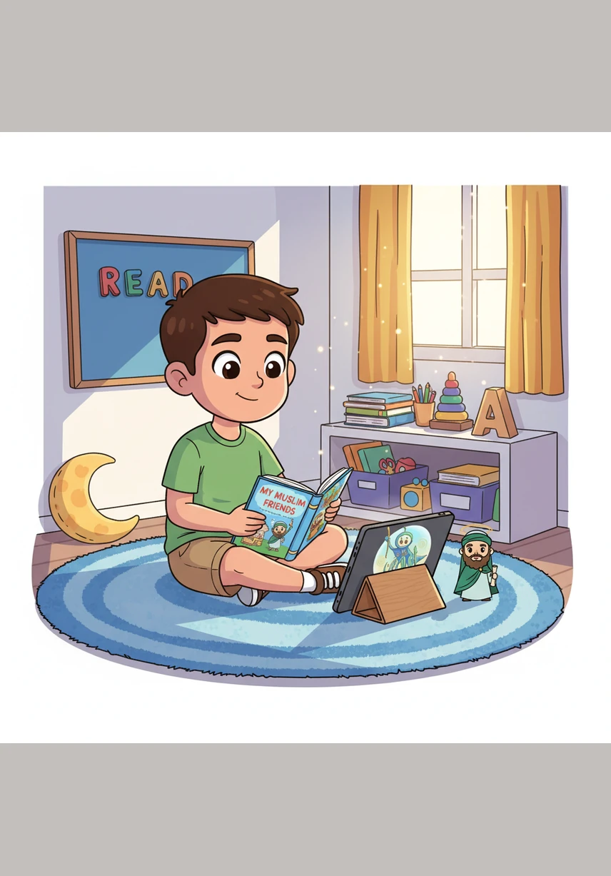 In a quiet corner of his room, Omar focuses on the words of Dhikr, tracing SubhanAllah and Alhamdulillah with steady strokes. Each letter he writes feels like a small prayer, bringing a sense of calm and connection to his Creator.