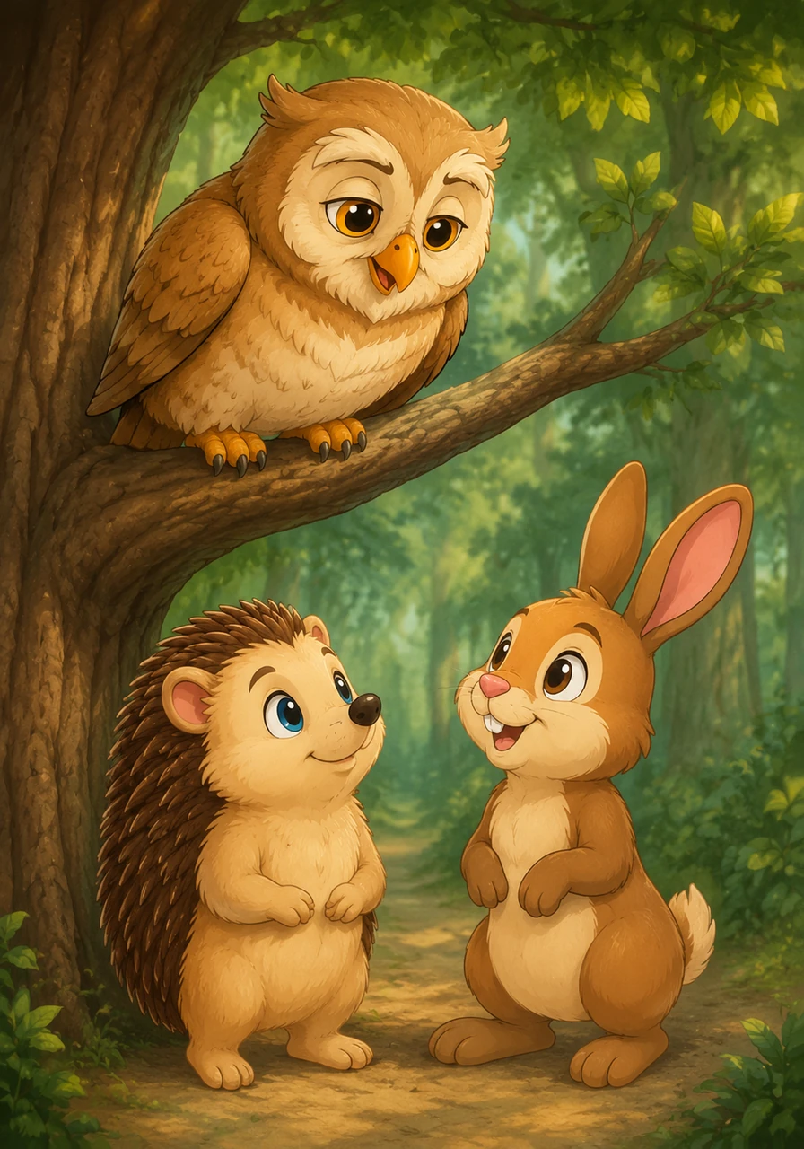 From the branch above, Old Owl Oliver looked down with kind, wise eyes and spoke in a gentle, soothing murmur. He told Mike that feelings are like stormy weather, and just like storms, they always pass if we give them time and space.
