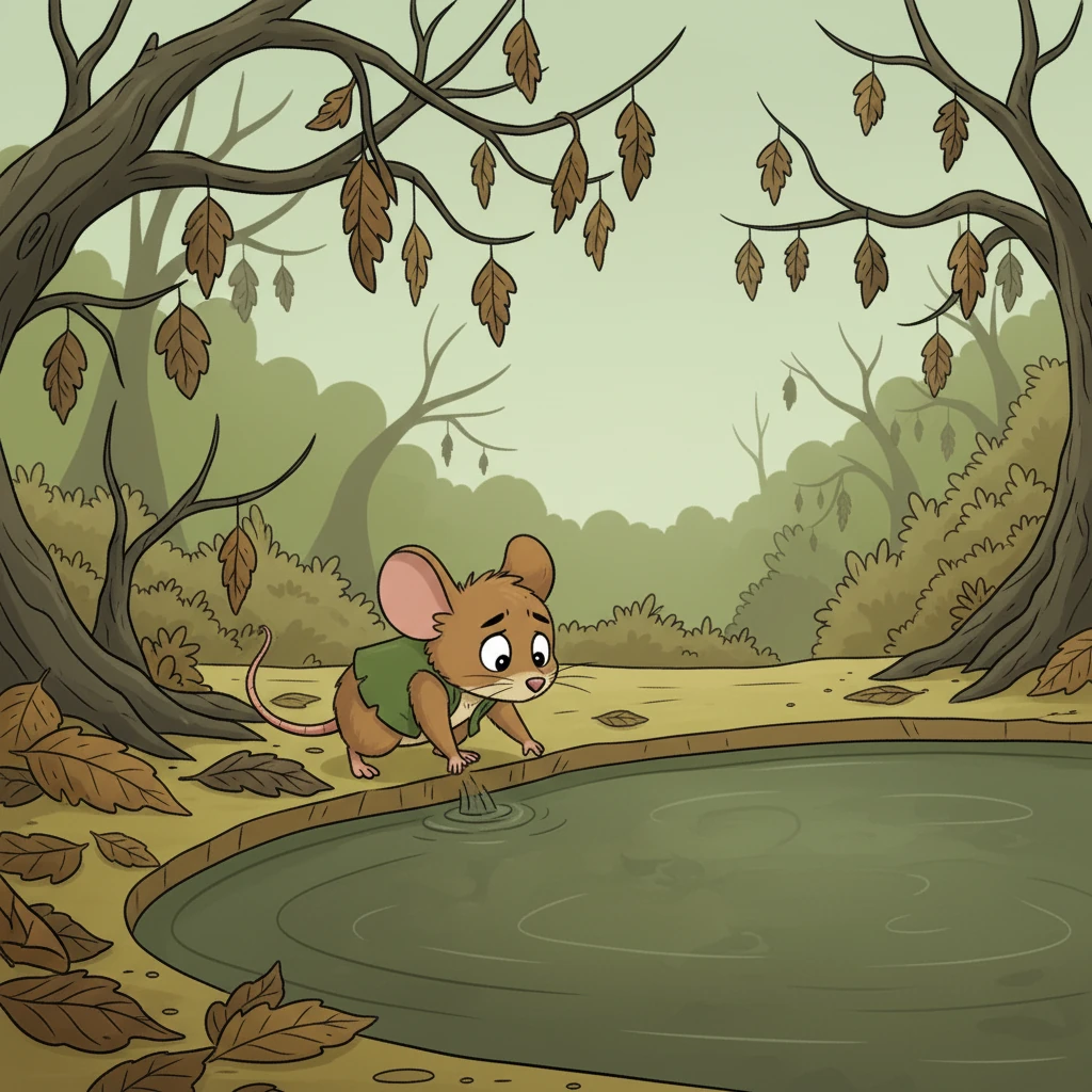 Puddle's heart fluttered with a mix of fear and determination. This little mouse was in serious trouble, and Puddle knew that someone had to help. A brave spark ignited within the small duck, pushing away the hesitation.
