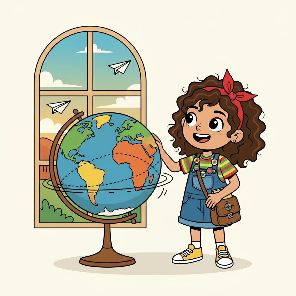 Finally, Eliza looked at her globe, her heart full. She knew this was just the beginning. With her English skills and her generous spirit, she was ready to explore the world and make a difference, one conversation at a time.
