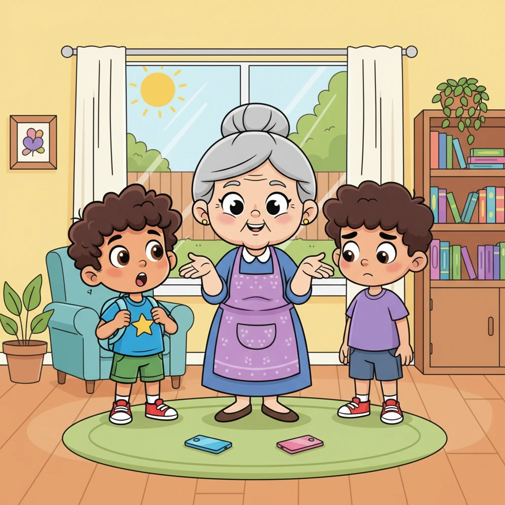 One Sunday, Grandma, with a mischievous twinkle in her eye, suggested, "Today, let's spend time without any mobile phones!" Everyone looked a bit puzzled, as if their favorite toys had suddenly been taken away.