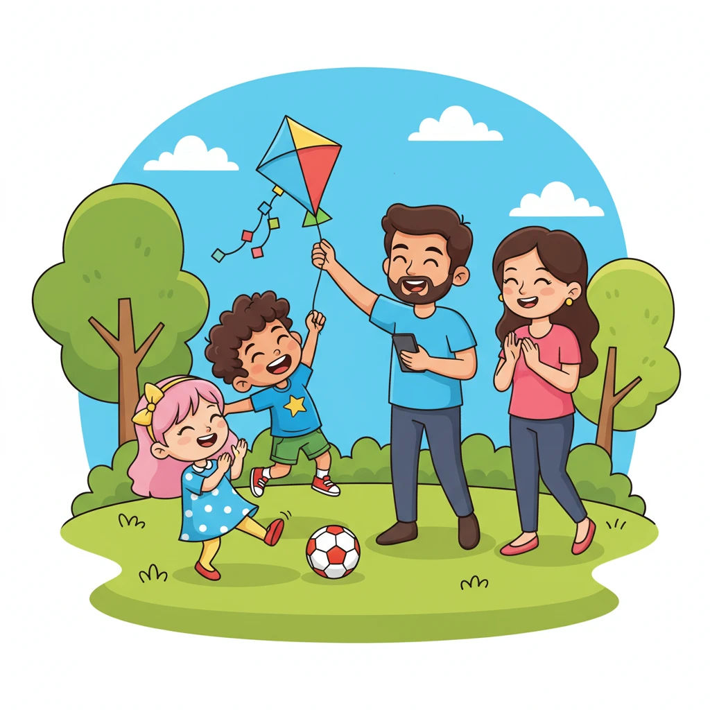 From that day forward, the Sharma family decided that every Sunday would be "Family Day." They understood that true happiness comes from spending quality time with each other, not from screens.