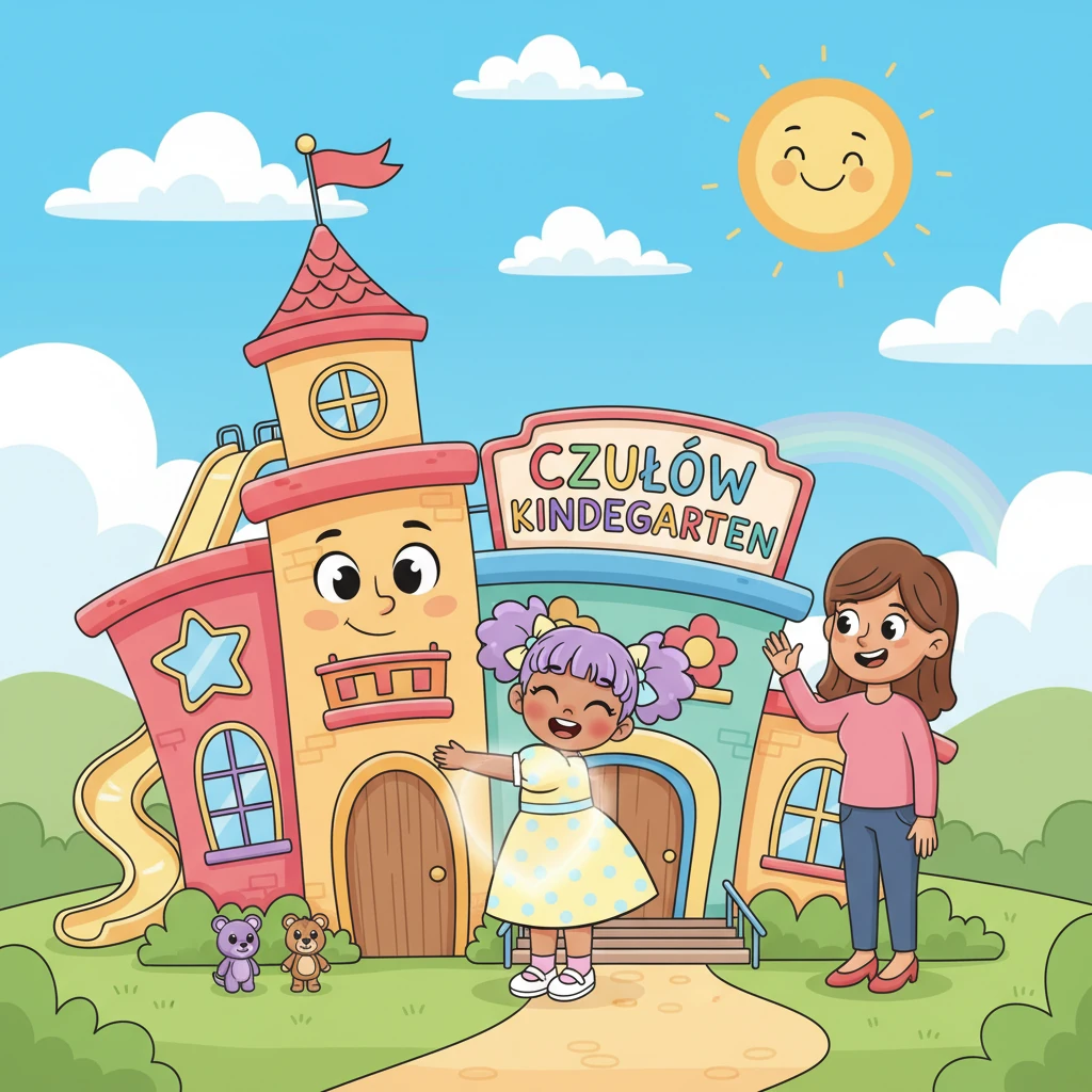As her mom arrives, Lily gives Czułów Kindergarten a big hug goodbye. Her heart is full of happiness and excitement for all the amazing adventures tomorrow will bring. Czułów isn't just a school; it's a world of fun, friendships, and endless possibilities!