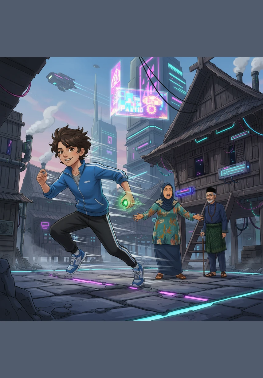 Penduduk kampung hanya sempat melihat kelibat Ali yang berlari pantas seperti angin melintasi halaman rumah mereka. Mereka semua kagum melihat semangat dan kepantasan budak kecil itu yang tidak tahu erti penat.