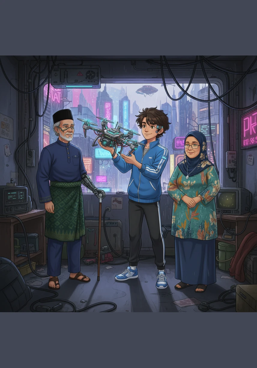 Ibu Ali memeluknya dengan rasa bangga dan bersyukur kerana segala urusan dapur menjadi mudah dengan bantuannya. Tetamu yang mula sampai memuji kelincahan Ali yang tidak berhenti bergerak sejak awal pagi tadi.