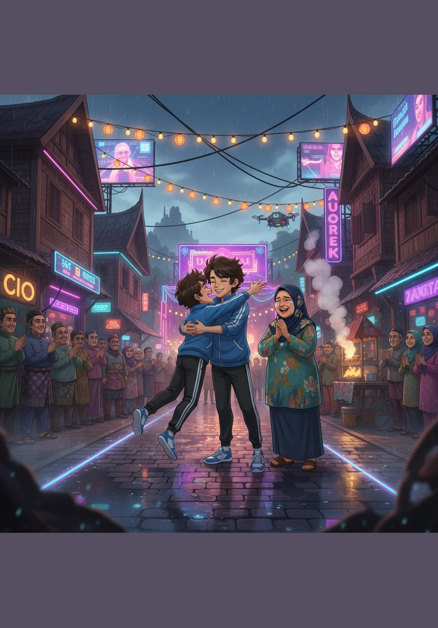 Ketua kampung menepuk bahu Ali sambil berkata bahawa dia bekerja sangat pantas seperti lipas kudung. Ali tersenyum bangga kerana dapat menyumbang tenaga demi kegembiraan dan kejayaan majlis semua penduduk kampungnya.