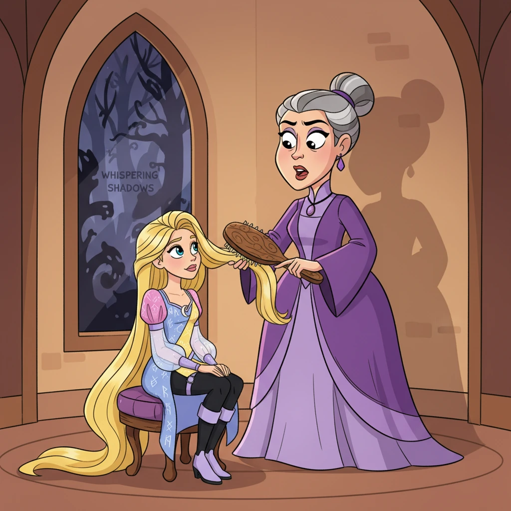 Madame Nocturne, sa "mère", une figure à la fois gentille et sévère aux traits exagérés, brossait les cheveux de Cléa. Son ombre planait légèrement tandis qu'elle mettait en garde Cléa contre les dangers du monde extérieur, en particulier les mystérieuses "Ombres Chuchotantes".