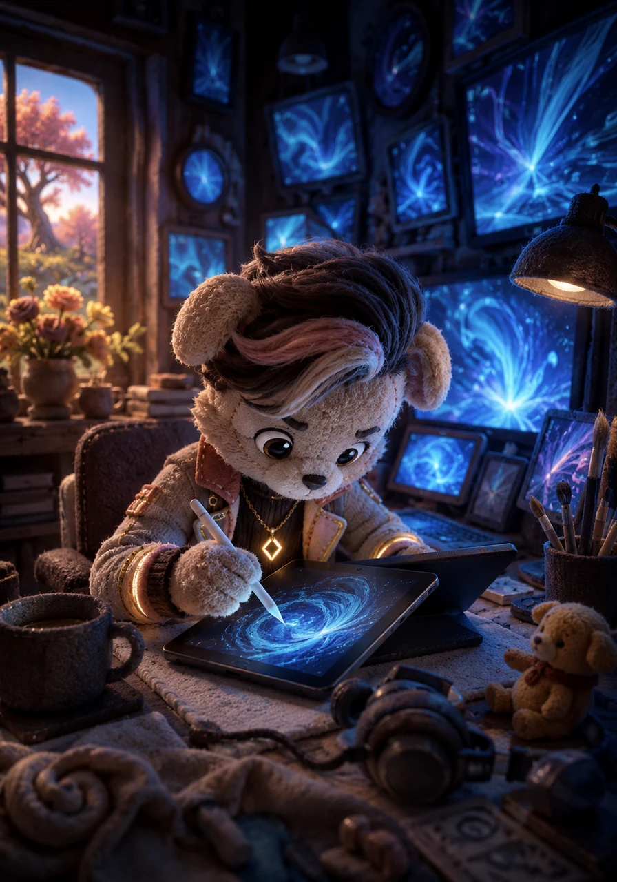 But soon, Pixel spent all his time obsessively polishing his digital creations, ignoring the quiet beauty of the world around him. His studio became a cocoon of glowing screens and anxious waiting.