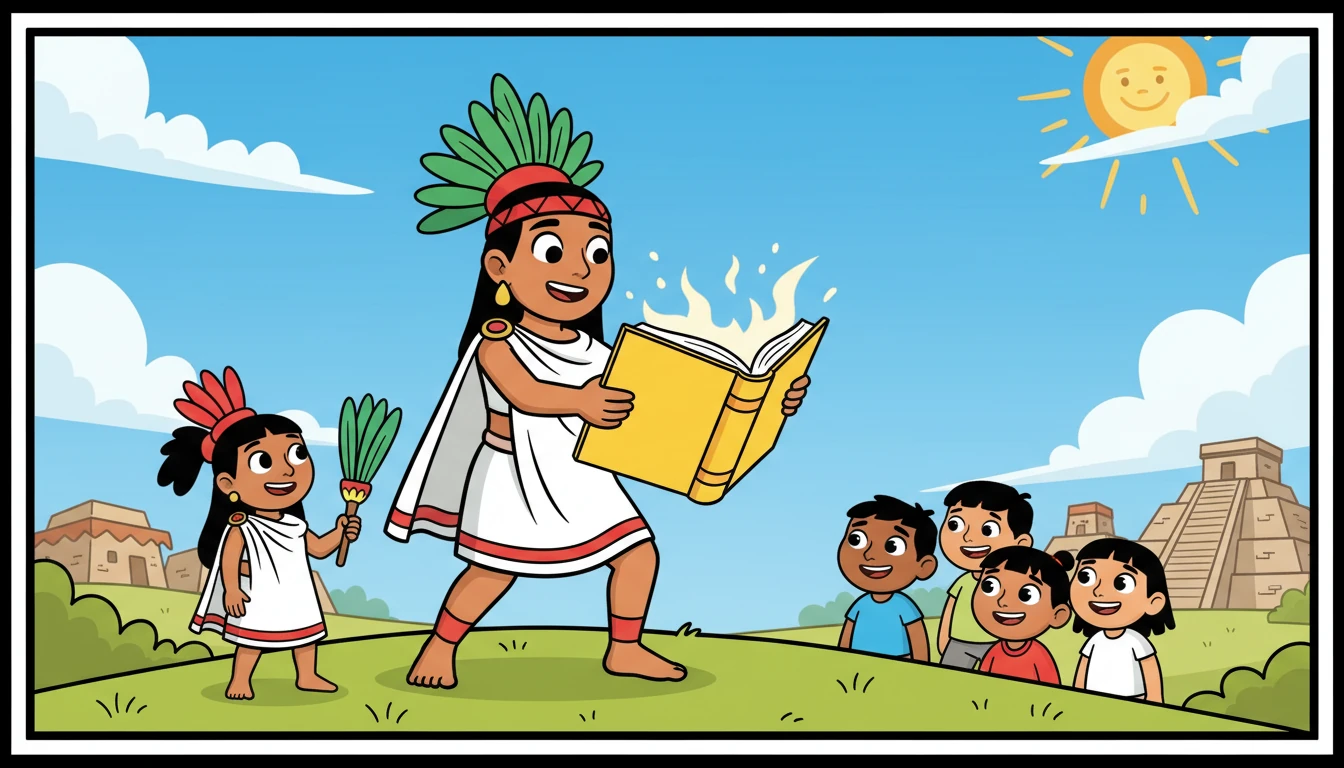 Después de la crisis, Xochitl entendió el valor de la comunidad y la importancia de la historia.  Decidió seguir aprendiendo y compartiendo sus conocimientos con otros.  La paz volvió a reinar.