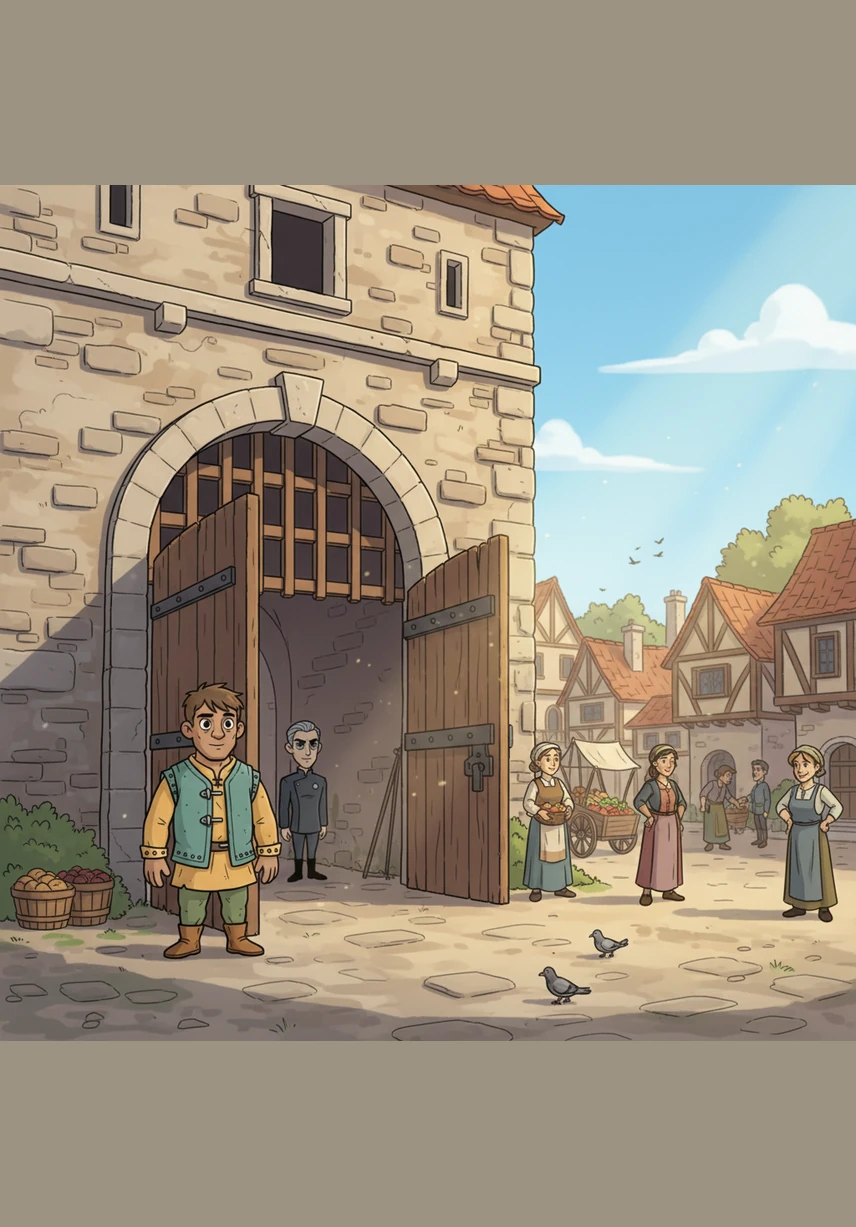 As the town begins to wake from its siesta and the first merchants return to their stalls, Elias returns to the gatehouse. The shadows have shifted across the notice board, revealing new details in the painted map that he hadn't seen before. He tucks the journal into his pack, ready to explore every icon and alleyway of his new home.