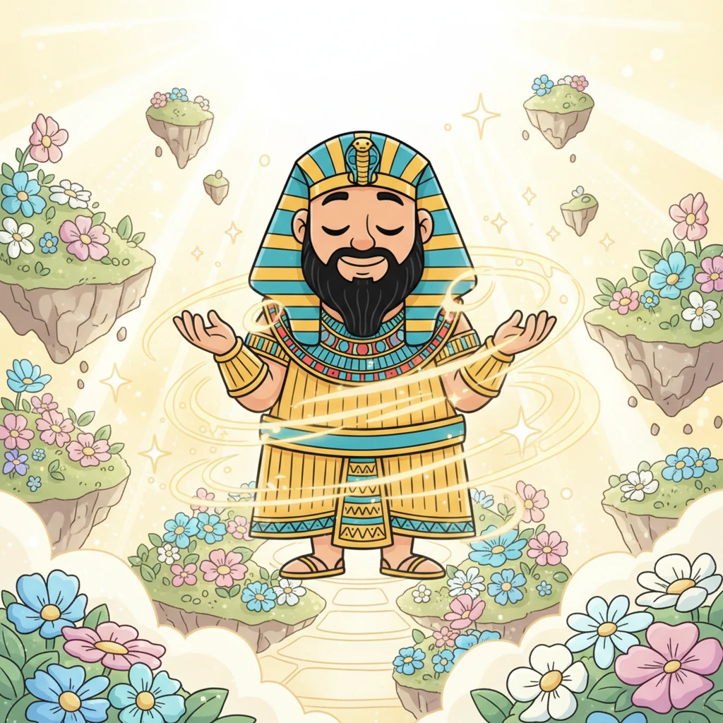 في مشهد سماوي رمزي، يملأ المكان نور أبيض وذهبي متلألئ، وتتفتح أزهار عطرة في كل مكان. يشعر كل من يرى هذا المشهد براحة وسكينة عميقتين، كأنه تعبير عن الرائحة الطيبة التي ذُكرت في رحلة الإسراء والمعراج، رمزًا للخلود والنعيم.