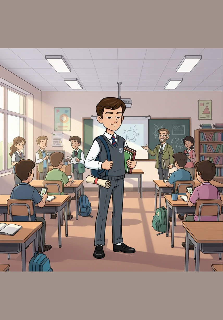 Aryan sat quietly at his desk, his eyes fixed on the chalkboard while the classroom buzzed with the chatter of other children. He rarely spoke, preferring the company of his thoughts and the lessons in his books. To the rest of the world, he was just a shadow in the back of the room.