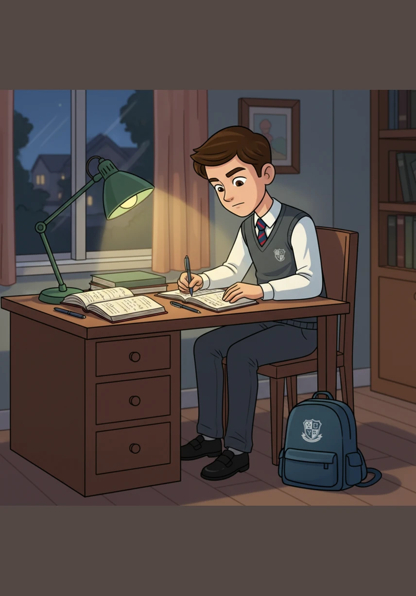 Every evening, while others were out playing, Aryan sat by his window under the warm glow of a desk lamp. He poured over his textbooks, solving complex problems and taking meticulous notes. His silence was not emptiness; it was the sound of deep concentration and preparation.