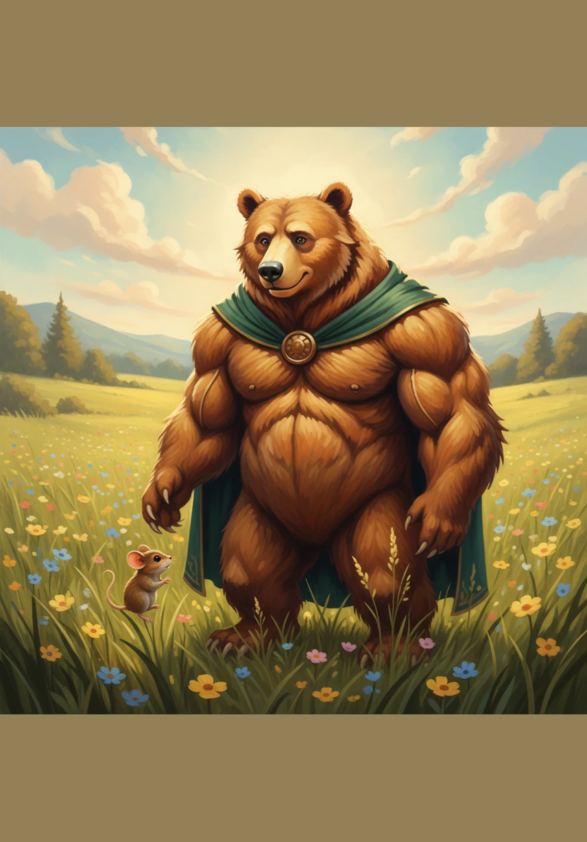 They finally reached the great meadow, where the soft grass tickled Barnaby’s toes and the air smelled like sweet honey and sunshine. Barnaby realized that the world was full of beautiful things, and he would have missed them all if he had stayed hidden in his cave.