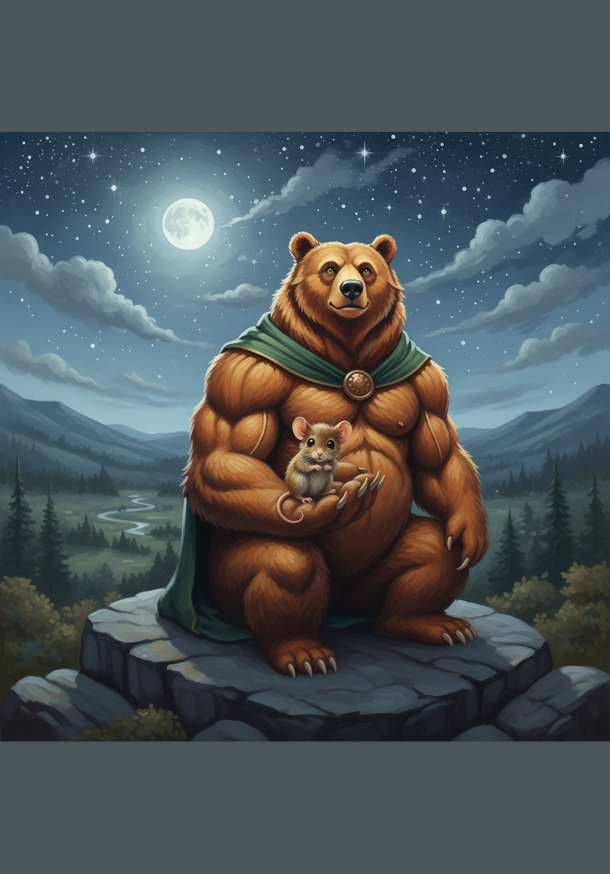 As the moon rose over the peaceful valley, Barnaby and Pip sat side-by-side watching the stars twinkle in the sky. Barnaby wasn't afraid of everything anymore, because he knew that even the smallest friend could help you find the biggest courage.